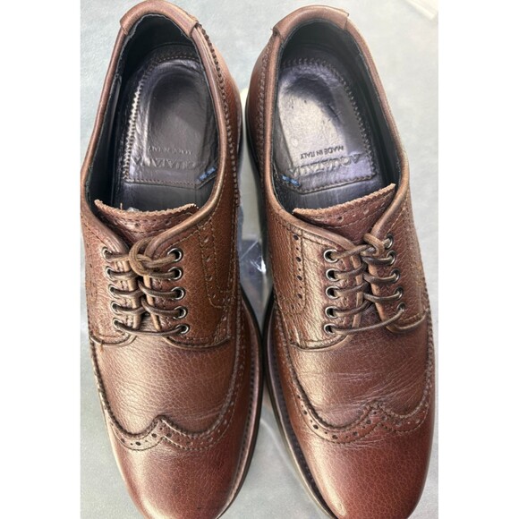 Aquatalia Carson $450 Men\'s Wingtip Oxfords Shoes Sz EU 8.5 US 9.5 Made In Italy main image 12